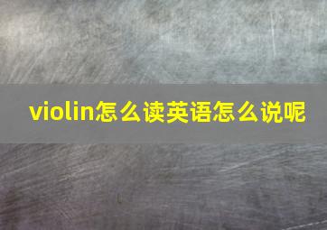 violin怎么读英语怎么说呢