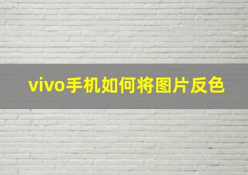 vivo手机如何将图片反色