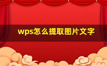 wps怎么提取图片文字