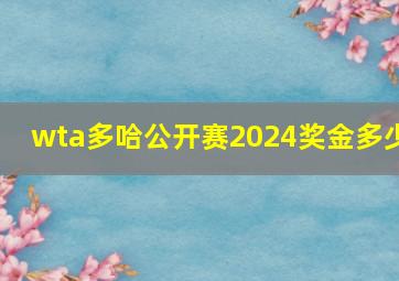 wta多哈公开赛2024奖金多少