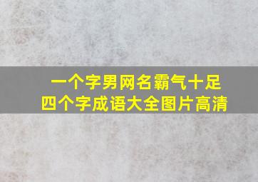 一个字男网名霸气十足四个字成语大全图片高清