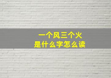 一个风三个火是什么字怎么读