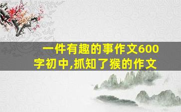 一件有趣的事作文600字初中,抓知了猴的作文