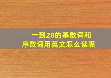 一到20的基数词和序数词用英文怎么读呢