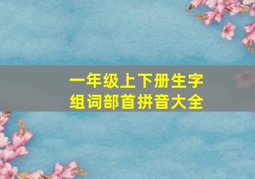 一年级上下册生字组词部首拼音大全