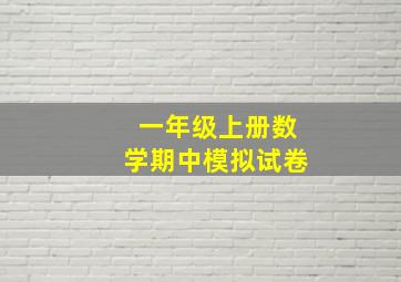 一年级上册数学期中模拟试卷