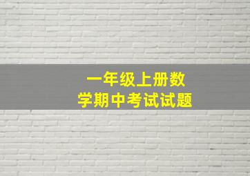 一年级上册数学期中考试试题