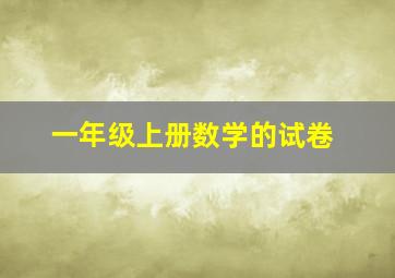 一年级上册数学的试卷