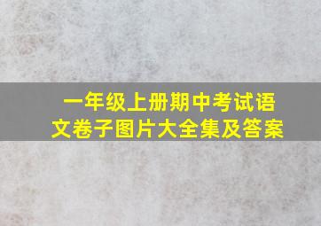 一年级上册期中考试语文卷子图片大全集及答案