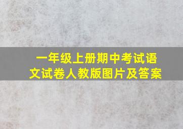 一年级上册期中考试语文试卷人教版图片及答案