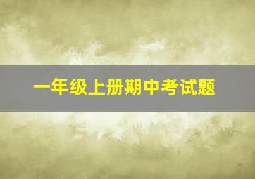 一年级上册期中考试题