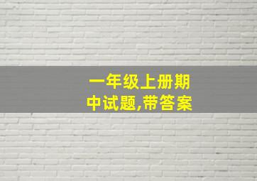 一年级上册期中试题,带答案