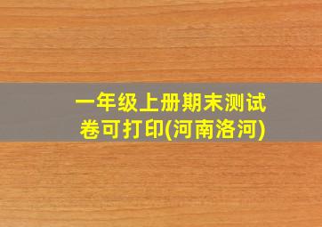 一年级上册期末测试卷可打印(河南洛河)