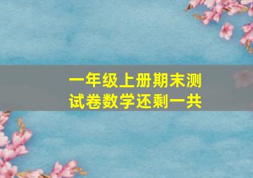 一年级上册期末测试卷数学还剩一共