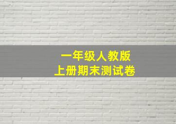 一年级人教版上册期末测试卷