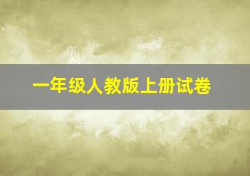 一年级人教版上册试卷