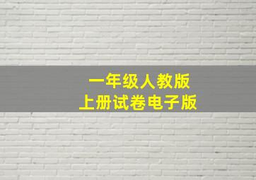 一年级人教版上册试卷电子版