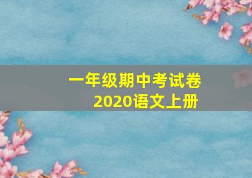 一年级期中考试卷2020语文上册