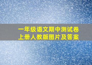 一年级语文期中测试卷上册人教版图片及答案