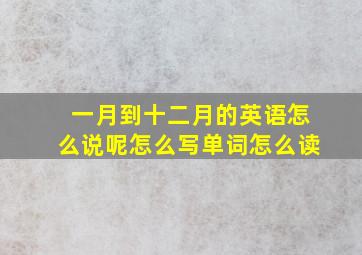 一月到十二月的英语怎么说呢怎么写单词怎么读