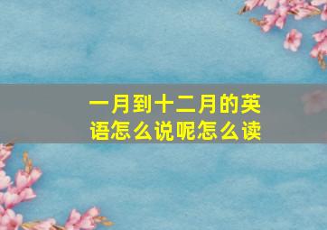 一月到十二月的英语怎么说呢怎么读