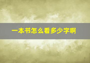 一本书怎么看多少字啊