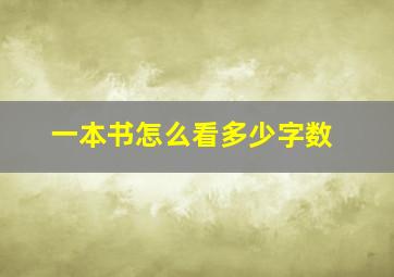 一本书怎么看多少字数