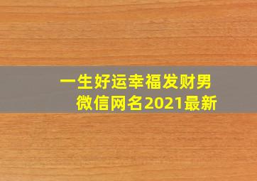 一生好运幸福发财男微信网名2021最新