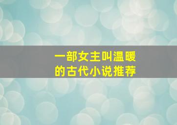 一部女主叫温暖的古代小说推荐