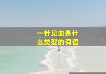 一针见血是什么类型的词语