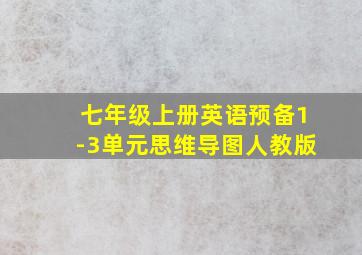 七年级上册英语预备1-3单元思维导图人教版