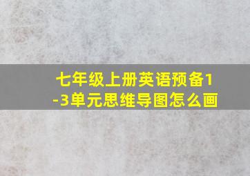 七年级上册英语预备1-3单元思维导图怎么画