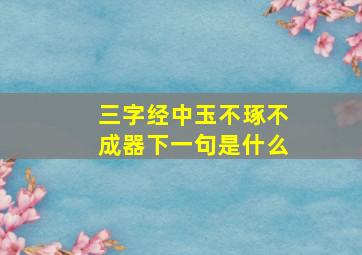 三字经中玉不琢不成器下一句是什么