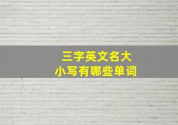 三字英文名大小写有哪些单词