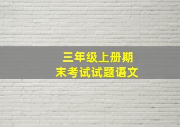 三年级上册期末考试试题语文