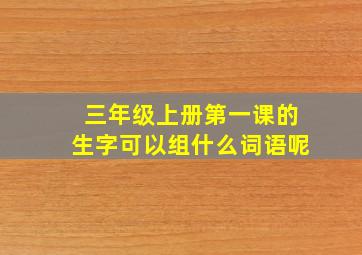 三年级上册第一课的生字可以组什么词语呢