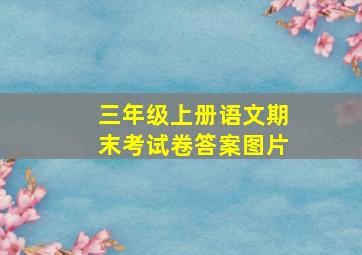 三年级上册语文期末考试卷答案图片