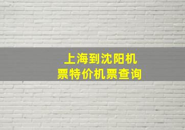 上海到沈阳机票特价机票查询