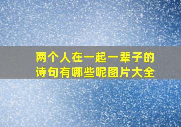 两个人在一起一辈子的诗句有哪些呢图片大全