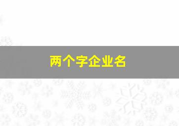 两个字企业名