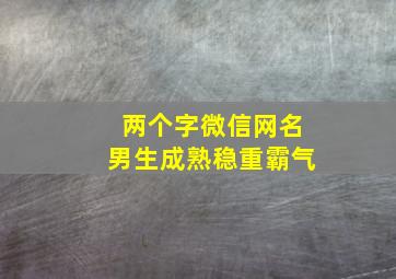 两个字微信网名男生成熟稳重霸气