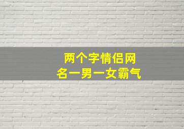 两个字情侣网名一男一女霸气