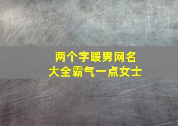 两个字暖男网名大全霸气一点女士