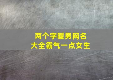 两个字暖男网名大全霸气一点女生