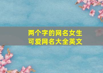 两个字的网名女生可爱网名大全英文