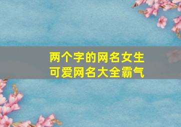 两个字的网名女生可爱网名大全霸气