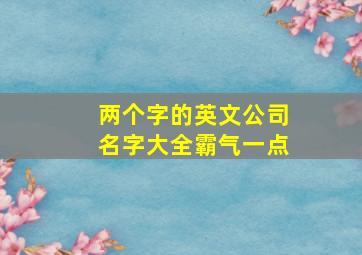 两个字的英文公司名字大全霸气一点