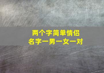 两个字简单情侣名字一男一女一对