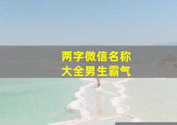 两字微信名称大全男生霸气