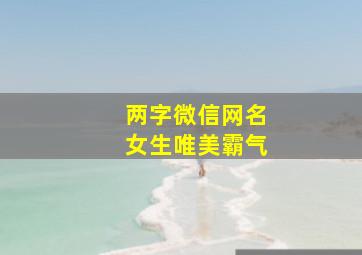 两字微信网名女生唯美霸气